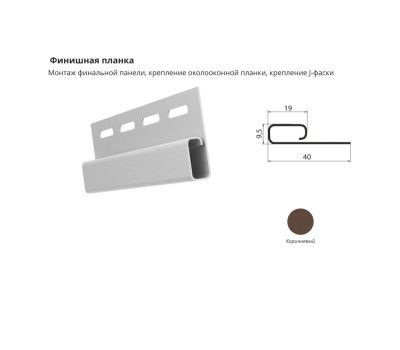 Финишная планка Коричневый от производителя  ЦентрПласт по цене 290 р