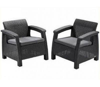 Комплект кресел Corfu Duo Коричневый,серый от производителя  Allibert по цене 23 400 р